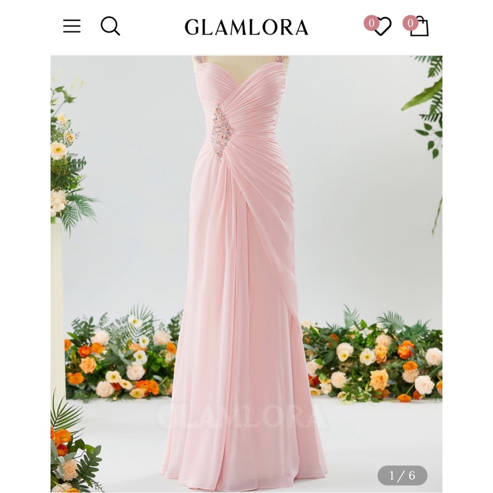 BRAND NEW GLAMLORA Chiffon Mother of the Bride Dress With Beading Gold